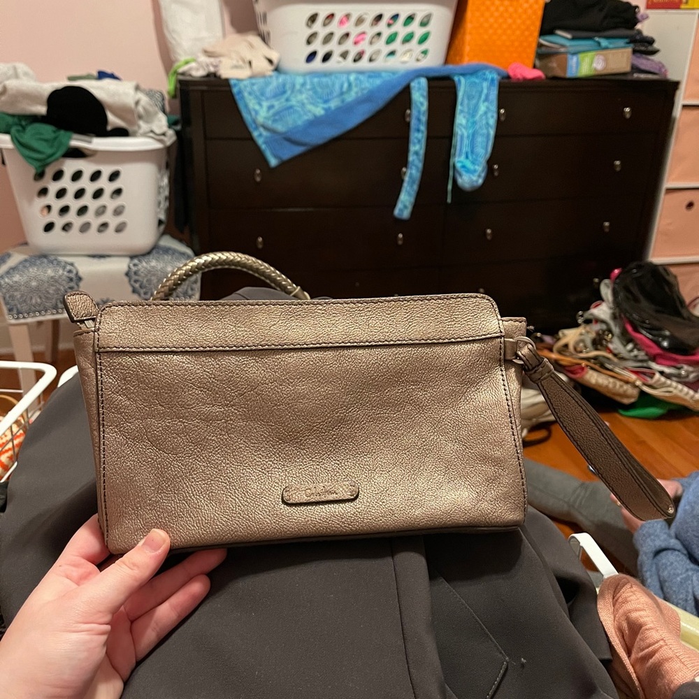 Cole Haan tan wristlet